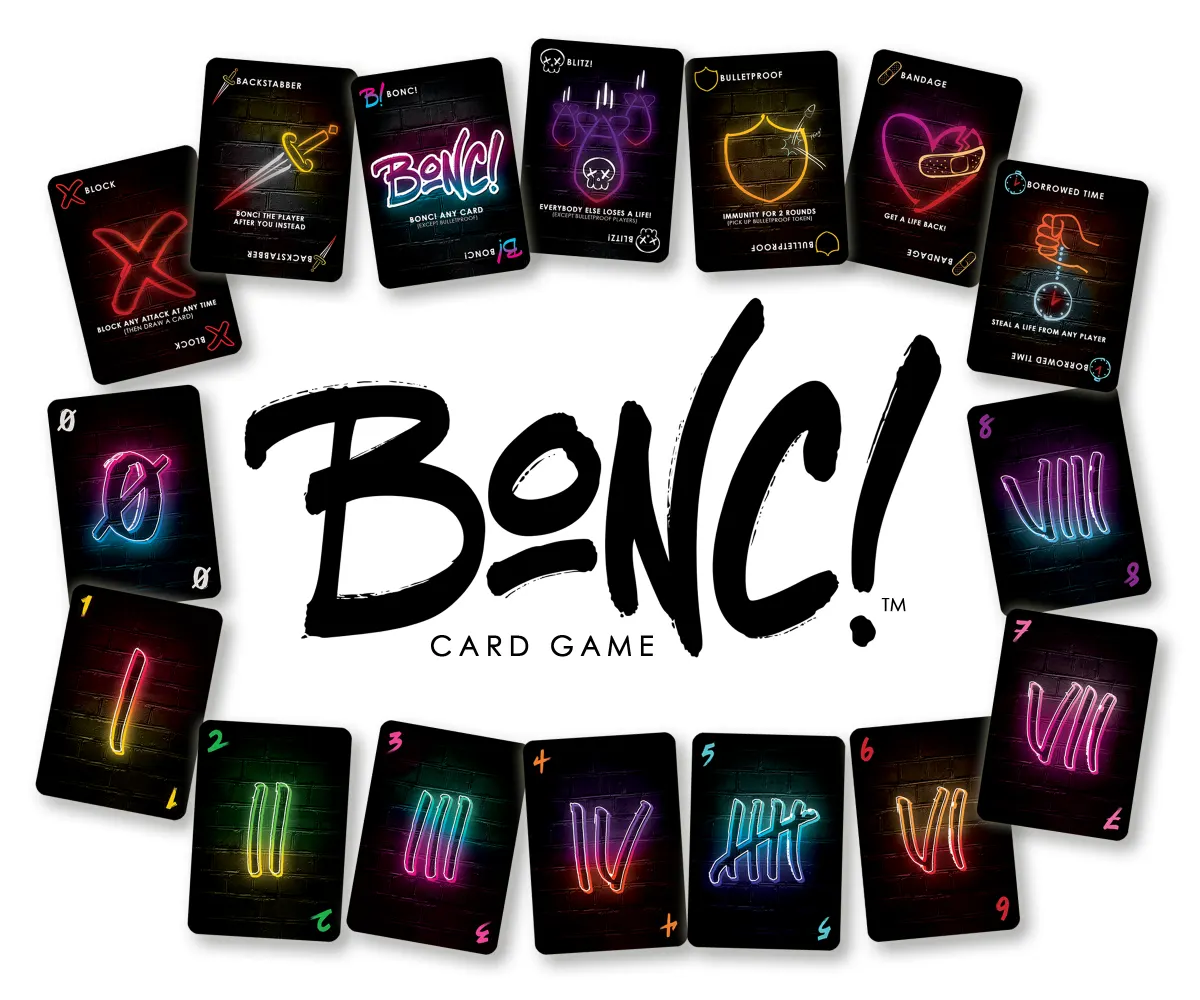 All the BONC! cards laid out