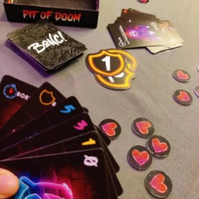 A game of BONC! in progress with life tokens